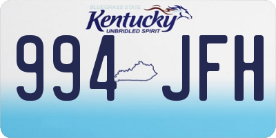 KY license plate 994JFH
