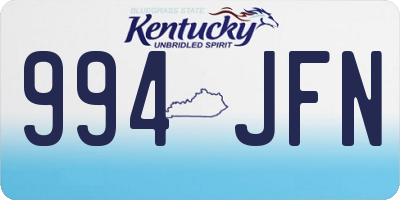 KY license plate 994JFN