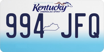KY license plate 994JFQ