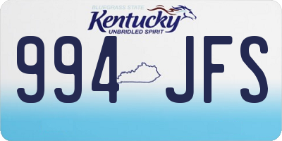 KY license plate 994JFS