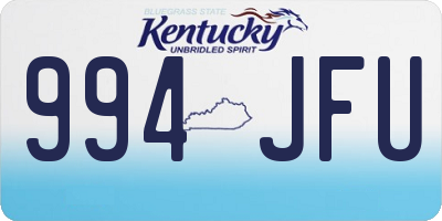 KY license plate 994JFU