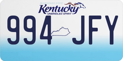 KY license plate 994JFY