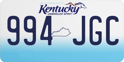 KY license plate 994JGC