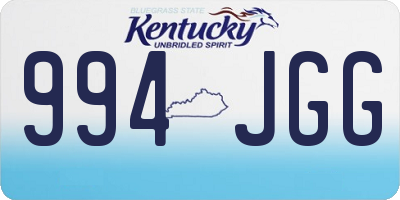 KY license plate 994JGG