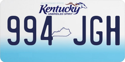 KY license plate 994JGH