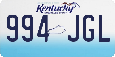 KY license plate 994JGL