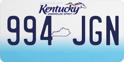 KY license plate 994JGN