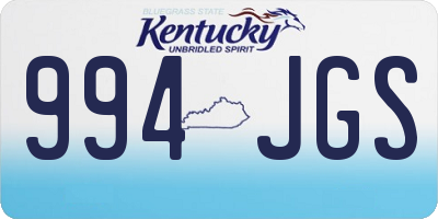 KY license plate 994JGS