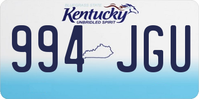 KY license plate 994JGU