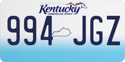 KY license plate 994JGZ