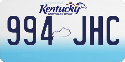 KY license plate 994JHC