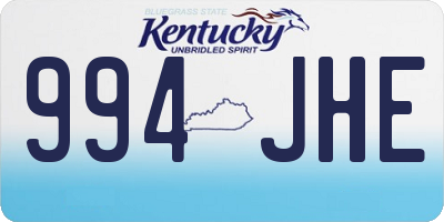 KY license plate 994JHE