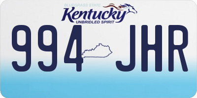 KY license plate 994JHR