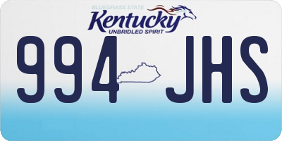 KY license plate 994JHS
