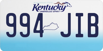 KY license plate 994JIB