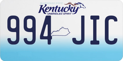 KY license plate 994JIC