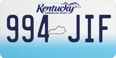 KY license plate 994JIF