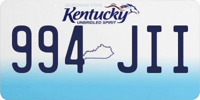 KY license plate 994JII