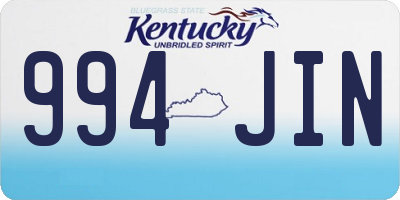KY license plate 994JIN