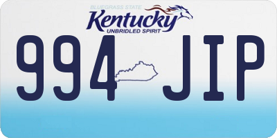 KY license plate 994JIP