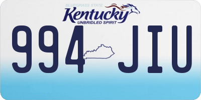KY license plate 994JIU