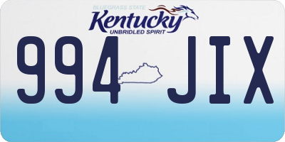 KY license plate 994JIX