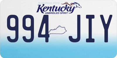 KY license plate 994JIY