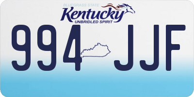 KY license plate 994JJF
