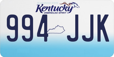 KY license plate 994JJK