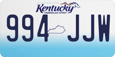 KY license plate 994JJW