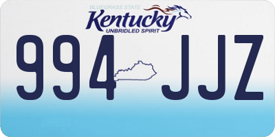 KY license plate 994JJZ