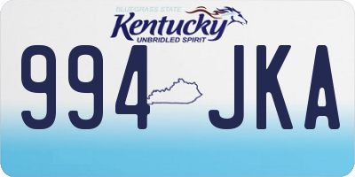 KY license plate 994JKA
