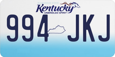 KY license plate 994JKJ