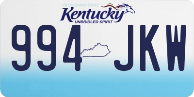 KY license plate 994JKW