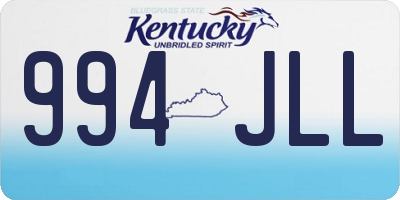 KY license plate 994JLL