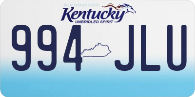 KY license plate 994JLU