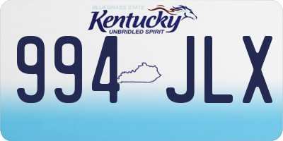 KY license plate 994JLX