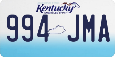 KY license plate 994JMA