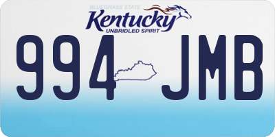 KY license plate 994JMB