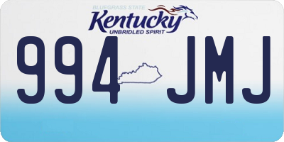 KY license plate 994JMJ