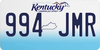 KY license plate 994JMR