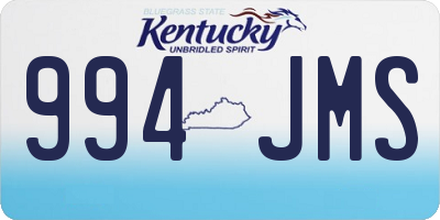 KY license plate 994JMS