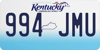 KY license plate 994JMU