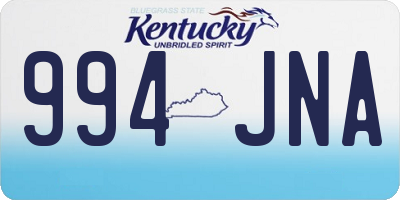 KY license plate 994JNA
