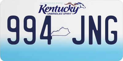KY license plate 994JNG