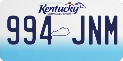 KY license plate 994JNM