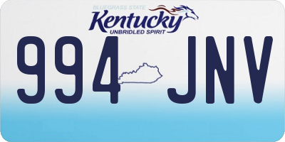 KY license plate 994JNV