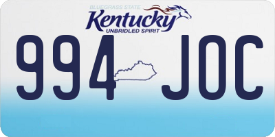 KY license plate 994JOC
