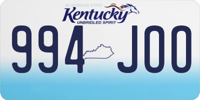 KY license plate 994JOO