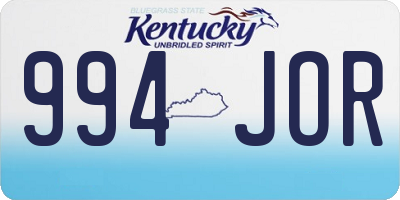 KY license plate 994JOR